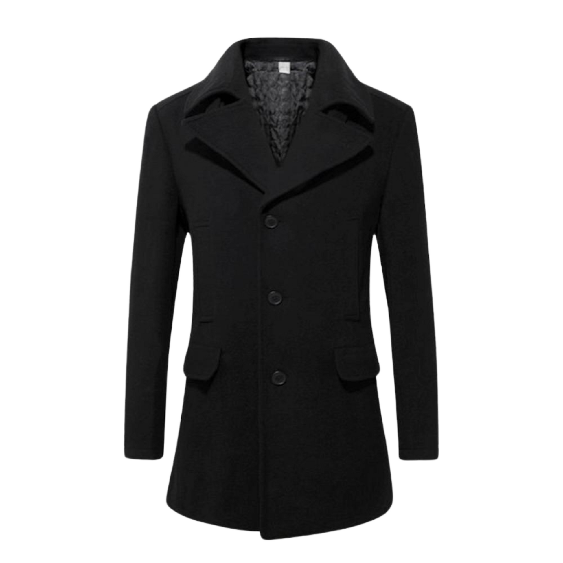 Men's Roxbury Mid Length Wool Blend Coat with Satin Lining - Ash and Chrome Clothing Co LLC