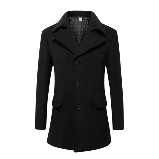 Men's Roxbury Mid Length Wool Blend Coat with Satin Lining - Ash and Chrome Clothing Co LLC
