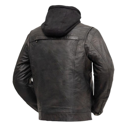 Men's Sheepskin Leather Motorcycle Jacket with Liner - Ash and Chrome Clothing Co LLC