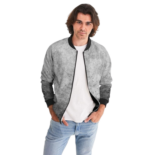 Men's Silver Wolf Lightweight Bomber Jacket - Ash and Chrome Clothing Co LLC