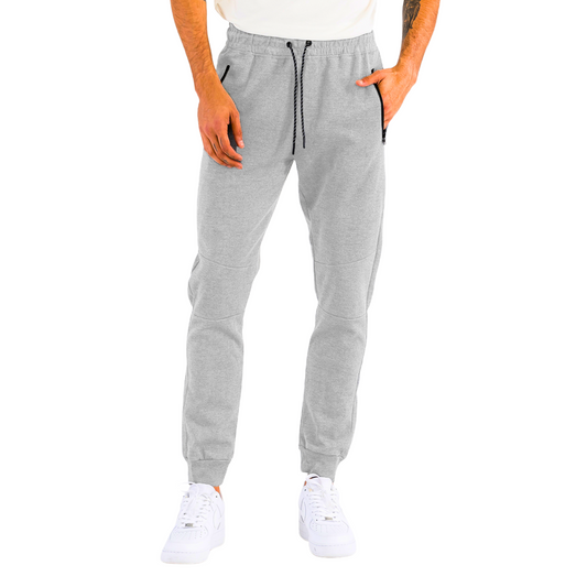 Men's Slim-Fit Sport Heathered Gray Sweatpants with Drawstring - Ash and Chrome Clothing Co LLC