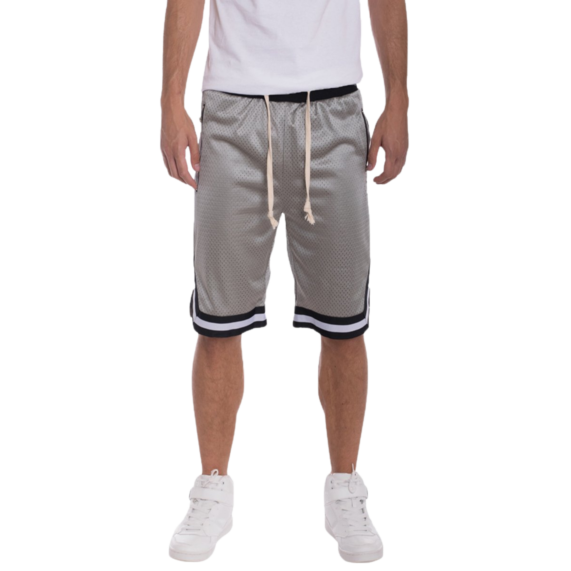 Men's Solid Mesh Basketball Pro Active Shorts - Ash and Chrome Clothing Co LLC
