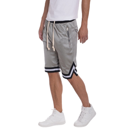 Men's Solid Mesh Basketball Pro Active Shorts - Ash and Chrome Clothing Co LLC