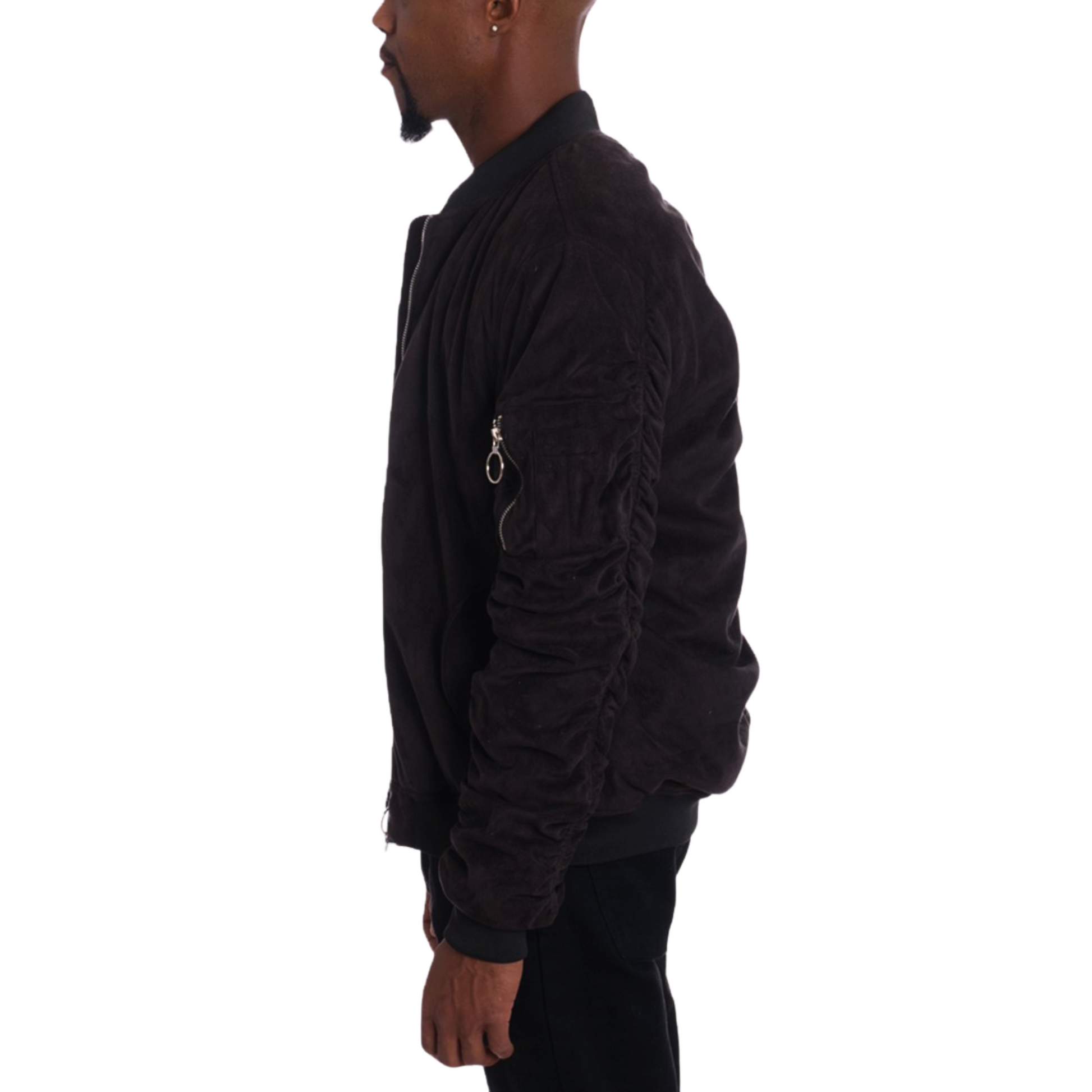 Men's Super Soft Faux Suede Military Bomber Jacket - Ash and Chrome Clothing Co LLC