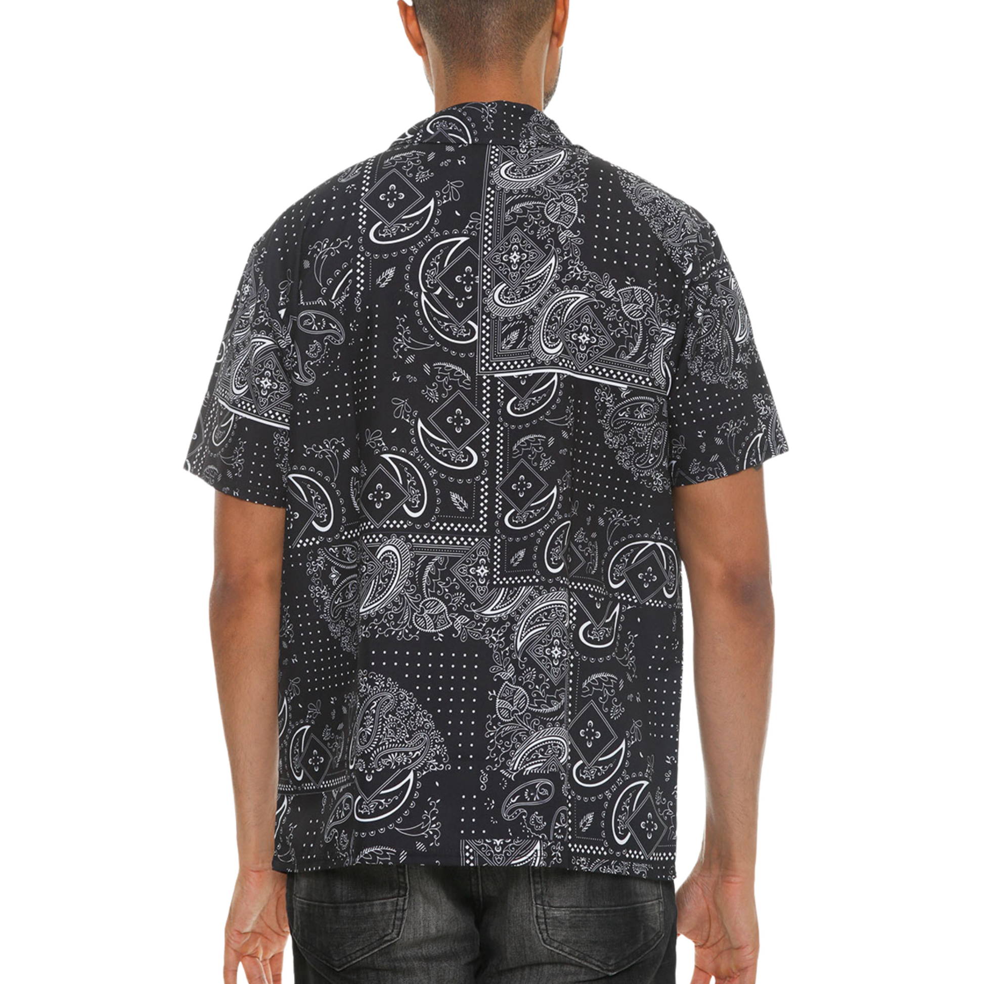 Men's Two-Tone Paisley Print Button Down - Ash and Chrome Clothing Co LLC