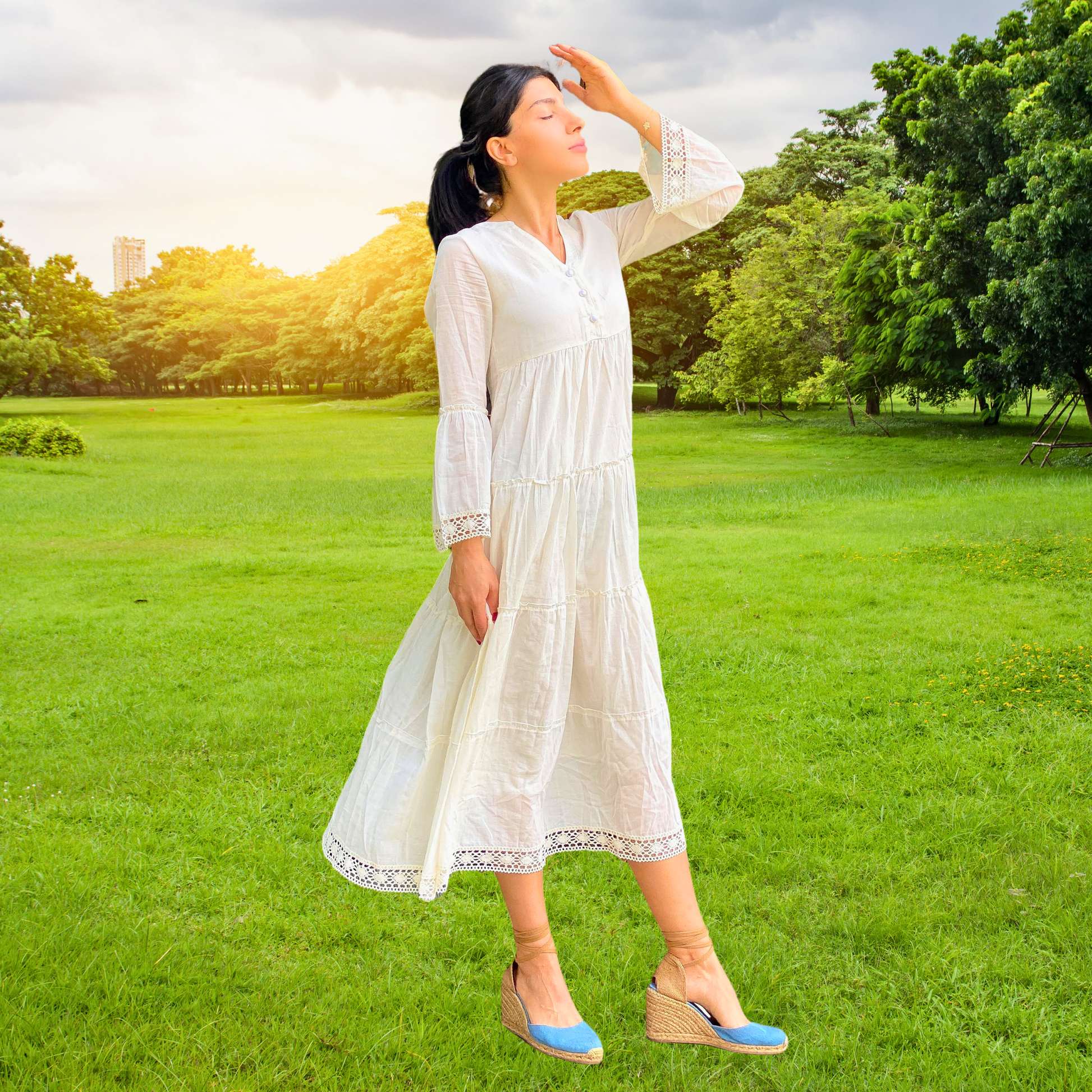 Women's Bohemian Natural Summer Maxi Dress - Ash and Chrome Clothing Co LLC