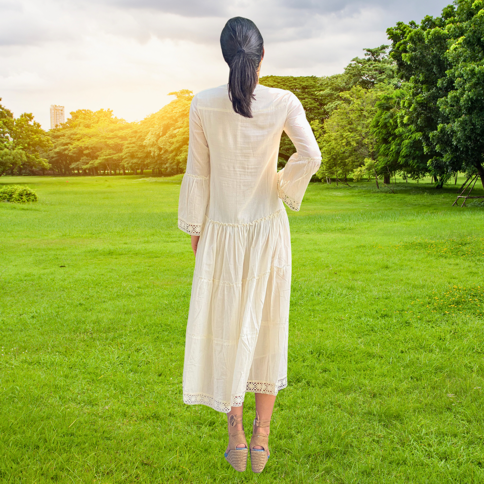 Women's Bohemian Natural Summer Maxi Dress - Ash and Chrome Clothing Co LLC