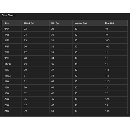 size chart