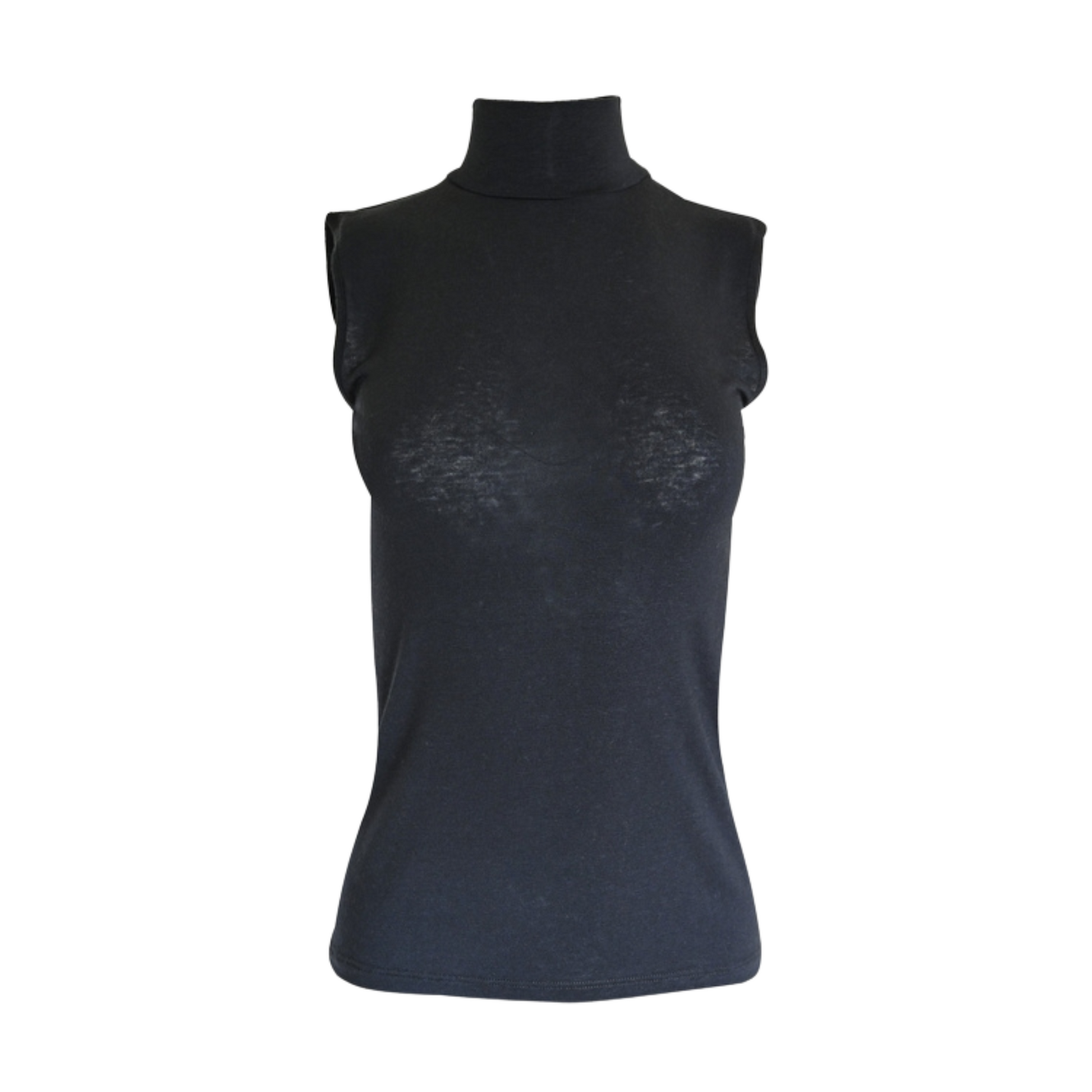 Women's Italian Cashmere Blend Sleeveless Turtleneck - Ash and Chrome Clothing Co LLC