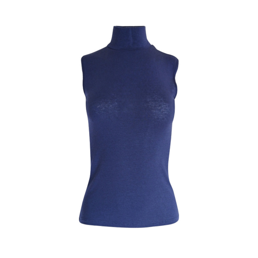 Women's Italian Cashmere Blend Sleeveless Turtleneck - Ash and Chrome Clothing Co LLC