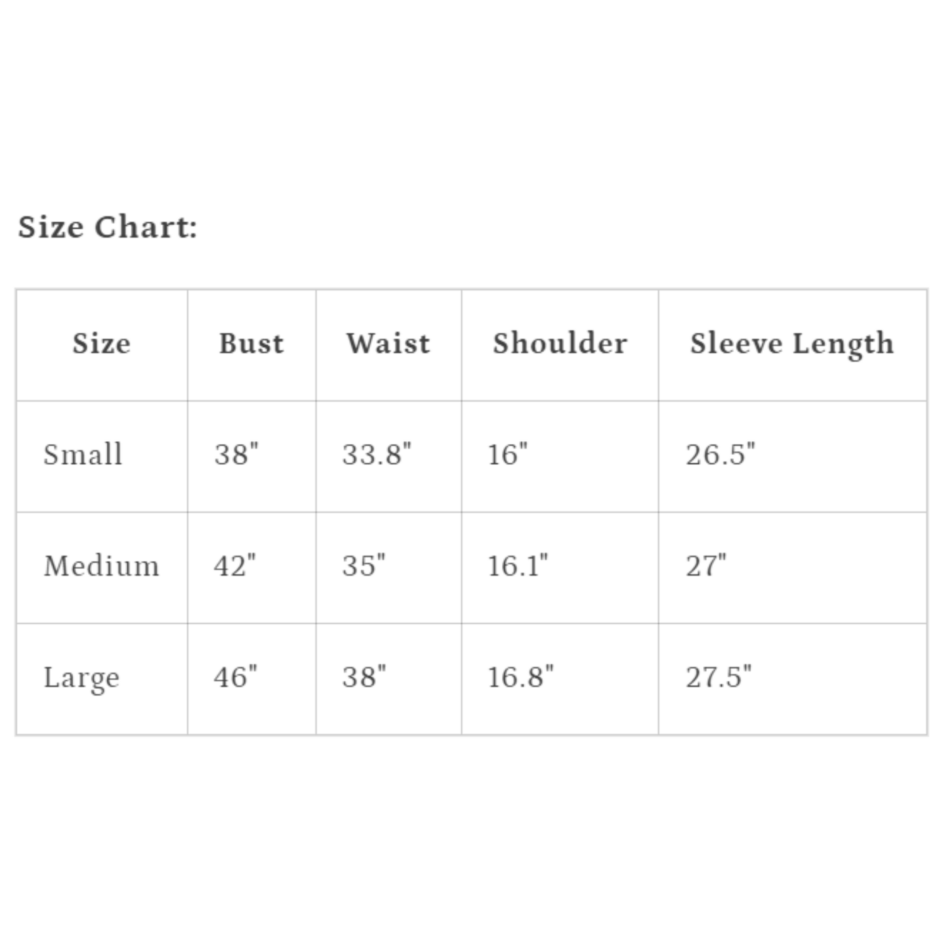 size chart