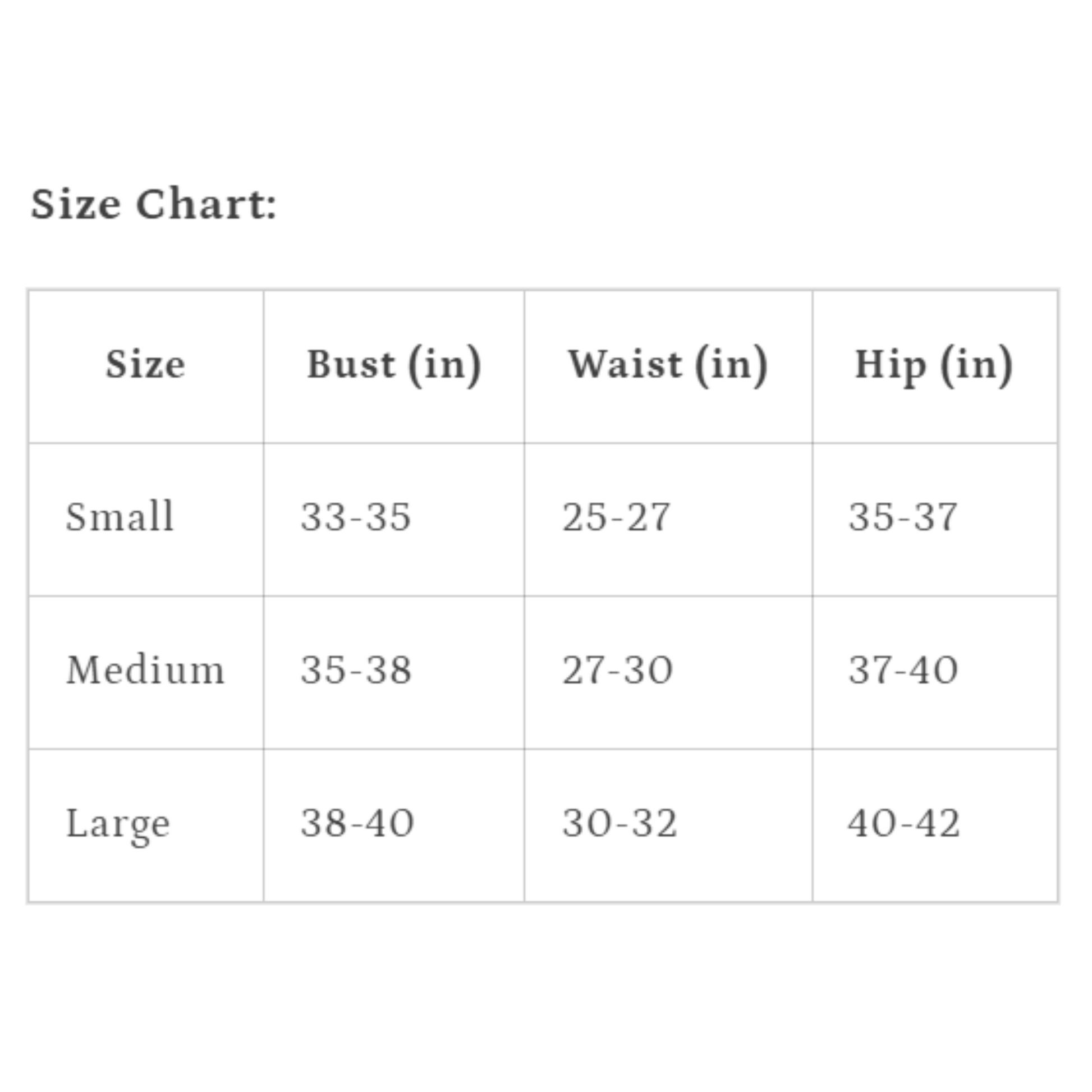 size chart