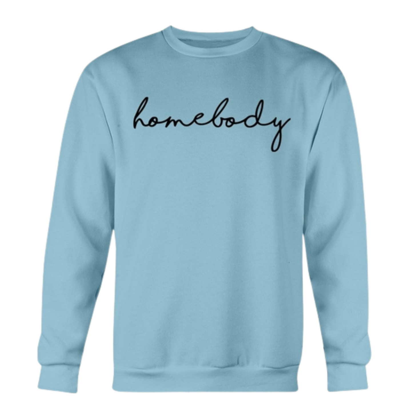 Women's Soft Fleece Knit Cotton Homebody Sweater in red with "Homebody" printed across the chest, available in multiple colors and sizes up to 4XL.