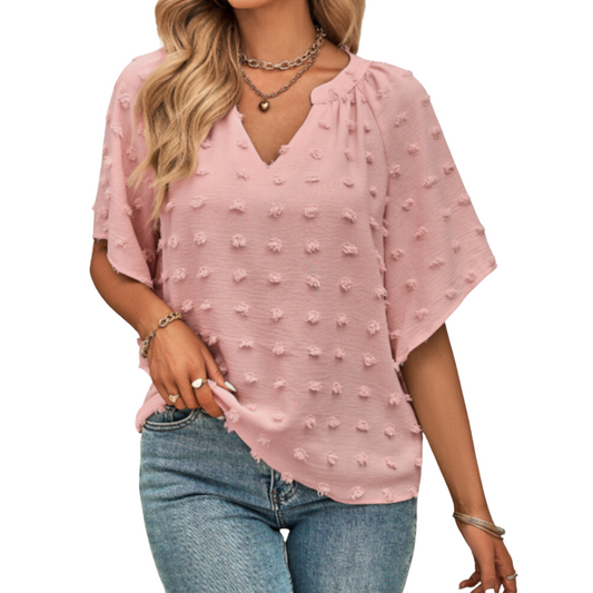 Women's V Neck Batwing Summer Chiffon Blouse - Ash and Chrome Clothing Co LLC