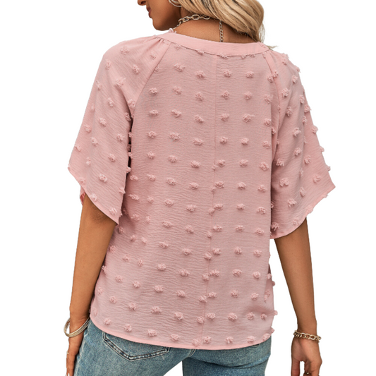 Women's V Neck Batwing Summer Chiffon Blouse - Ash and Chrome Clothing Co LLC