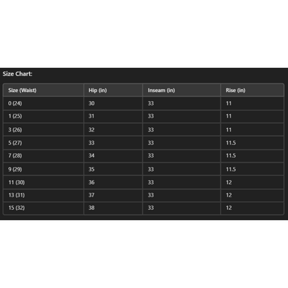 size chart