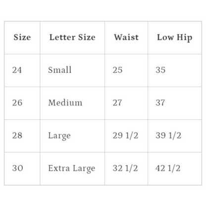 size chart