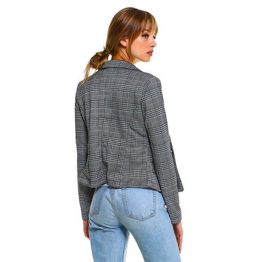 Women's Grey Glen Classic Plaid Blazer - Ash and Chrome Clothing Co LLC
