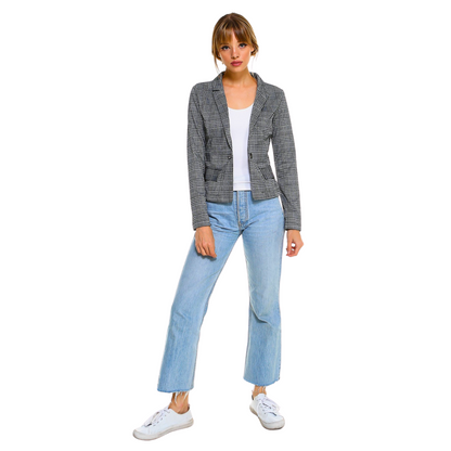 Women's Grey Glen Classic Plaid Blazer - Ash and Chrome Clothing Co LLC
