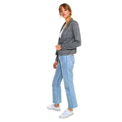 Women's Grey Glen Classic Plaid Blazer - Ash and Chrome Clothing Co LLC